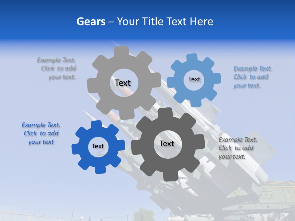 A Group Of Missiles On Display In Front Of A Blue Sky PowerPoint Template
