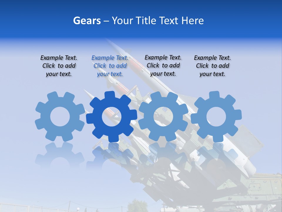 A Group Of Missiles On Display In Front Of A Blue Sky PowerPoint Template