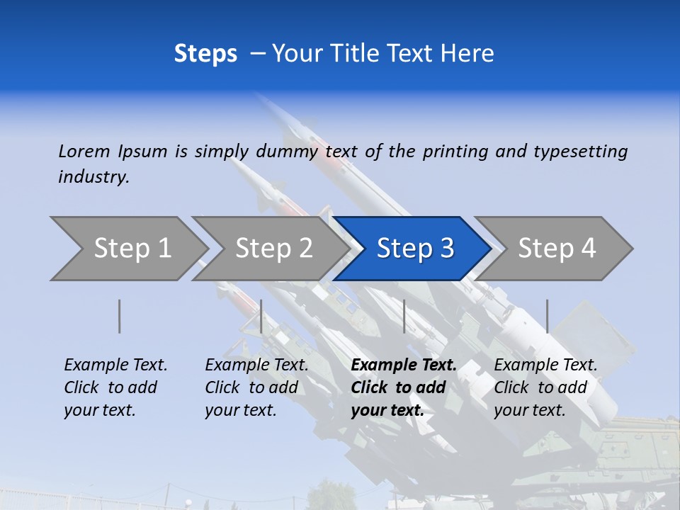 A Group Of Missiles On Display In Front Of A Blue Sky PowerPoint Template
