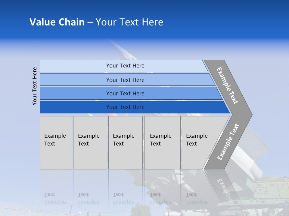 A Group Of Missiles On Display In Front Of A Blue Sky PowerPoint Template
