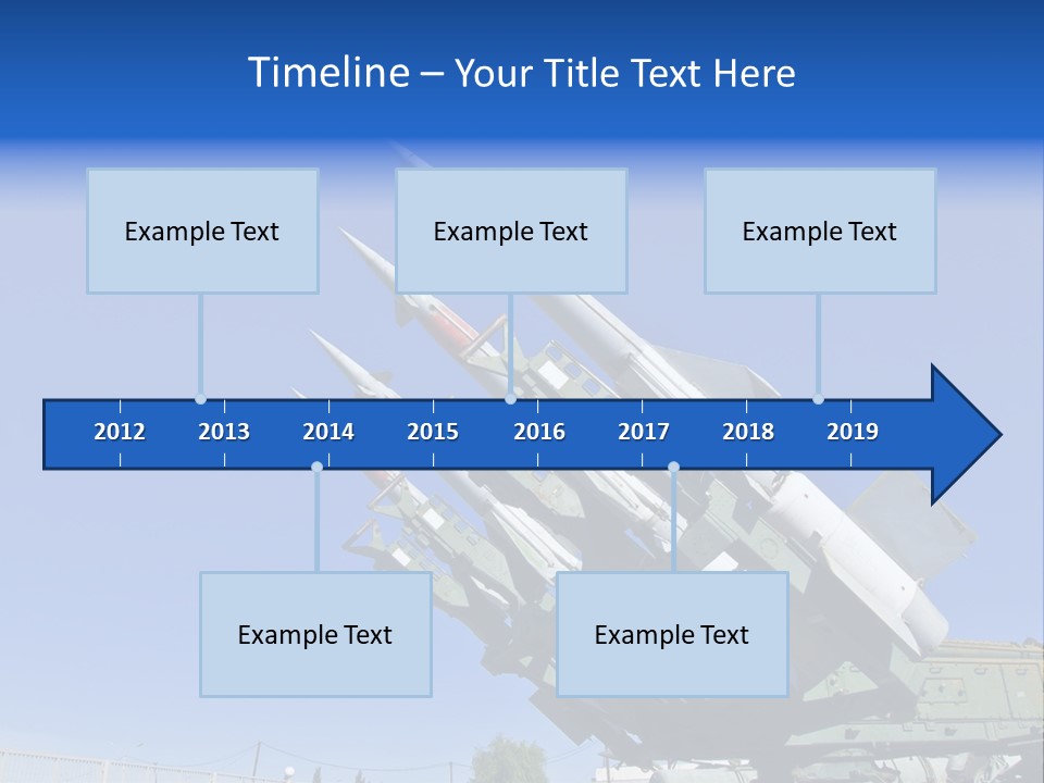A Group Of Missiles On Display In Front Of A Blue Sky PowerPoint Template