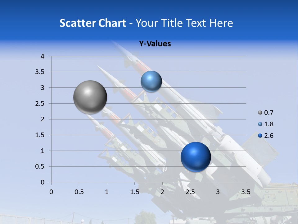 A Group Of Missiles On Display In Front Of A Blue Sky PowerPoint Template