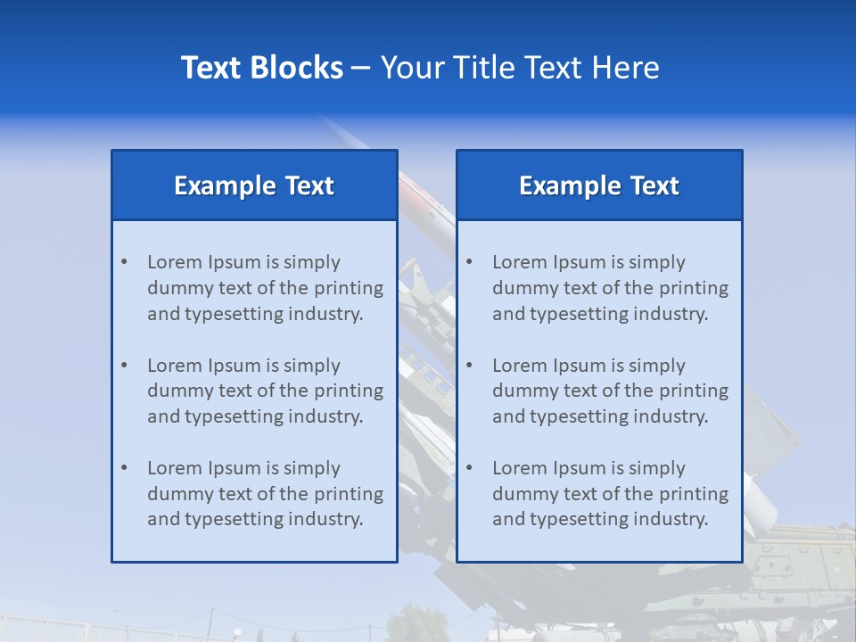A Group Of Missiles On Display In Front Of A Blue Sky PowerPoint Template