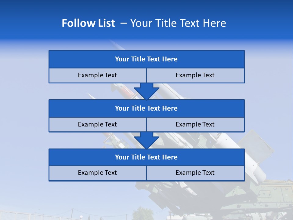 A Group Of Missiles On Display In Front Of A Blue Sky PowerPoint Template