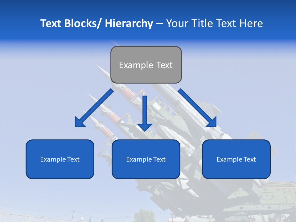 A Group Of Missiles On Display In Front Of A Blue Sky PowerPoint Template