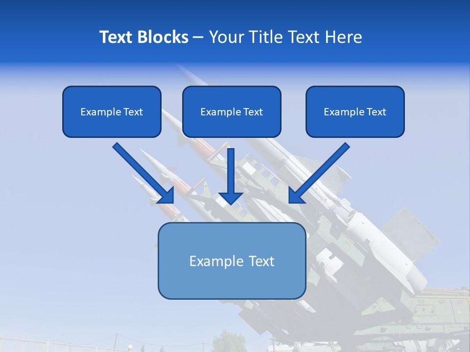 A Group Of Missiles On Display In Front Of A Blue Sky PowerPoint Template