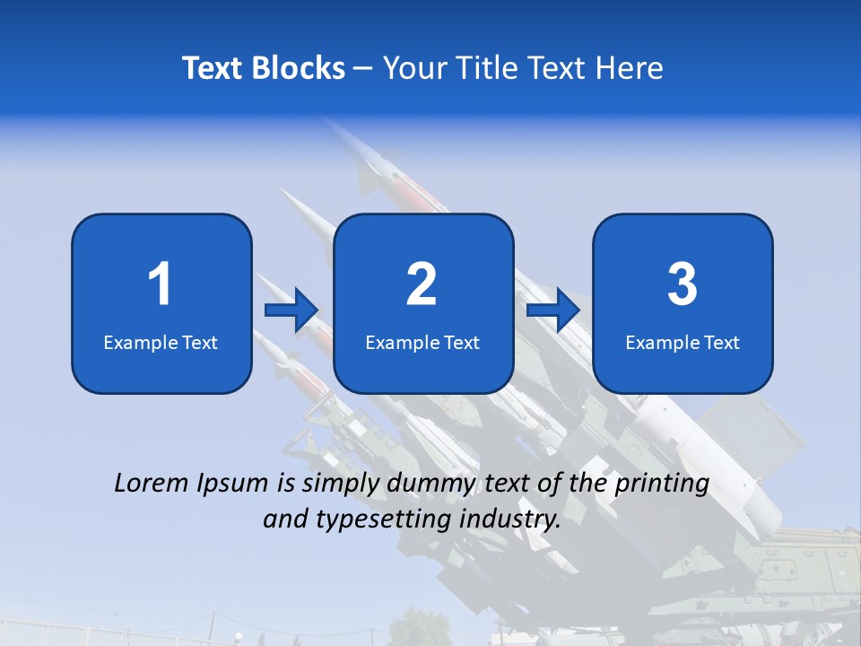 A Group Of Missiles On Display In Front Of A Blue Sky PowerPoint Template