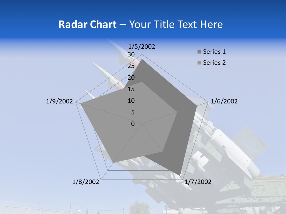 A Group Of Missiles On Display In Front Of A Blue Sky PowerPoint Template