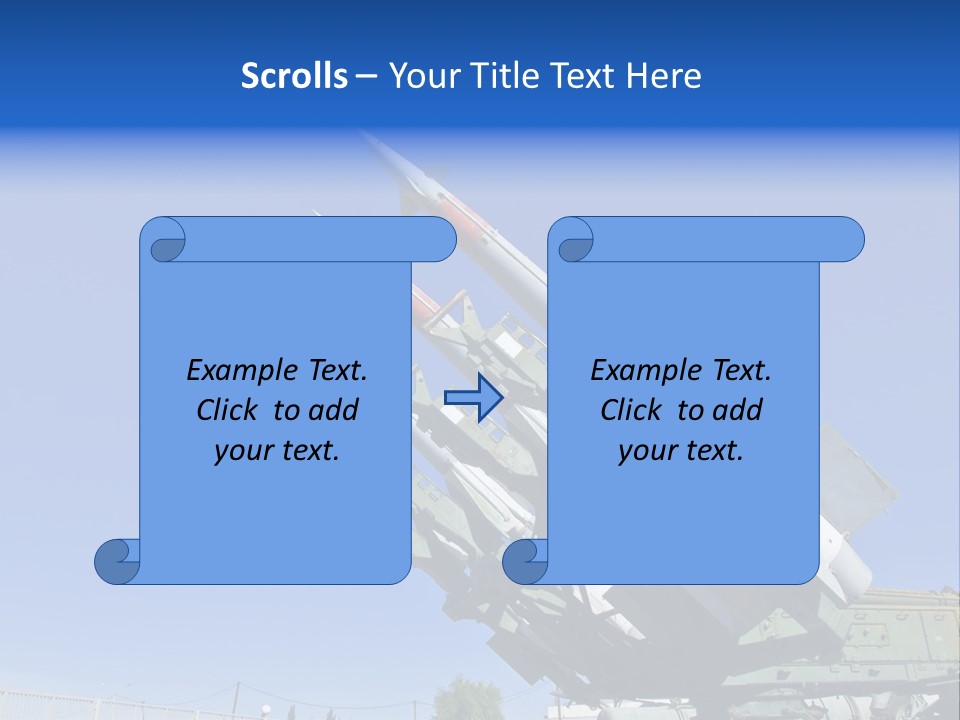 A Group Of Missiles On Display In Front Of A Blue Sky PowerPoint Template