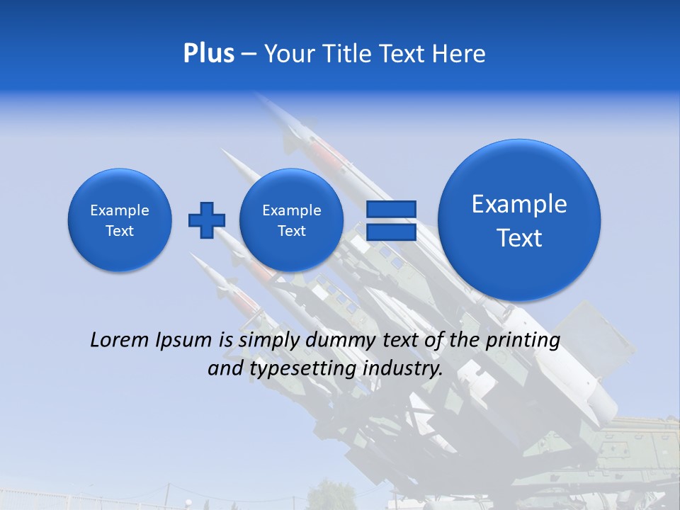 A Group Of Missiles On Display In Front Of A Blue Sky PowerPoint Template