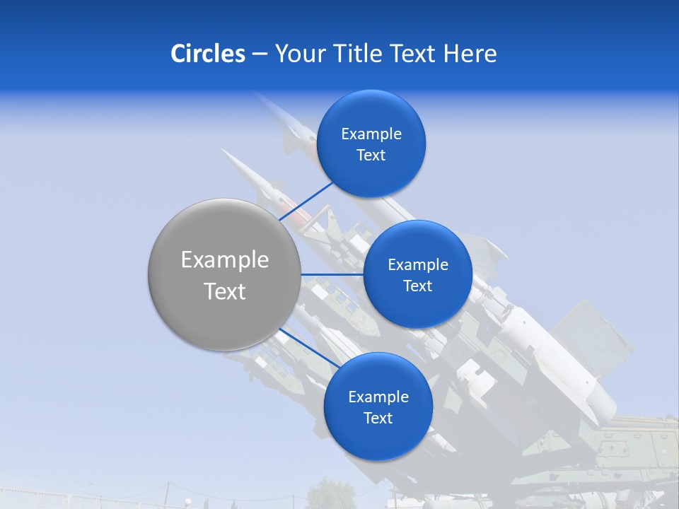 A Group Of Missiles On Display In Front Of A Blue Sky PowerPoint Template