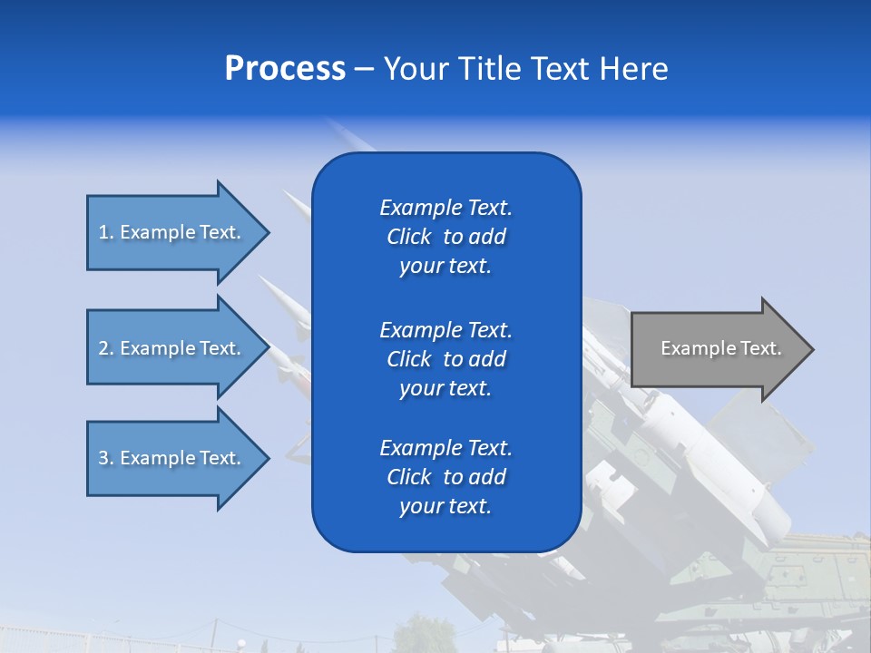 A Group Of Missiles On Display In Front Of A Blue Sky PowerPoint Template