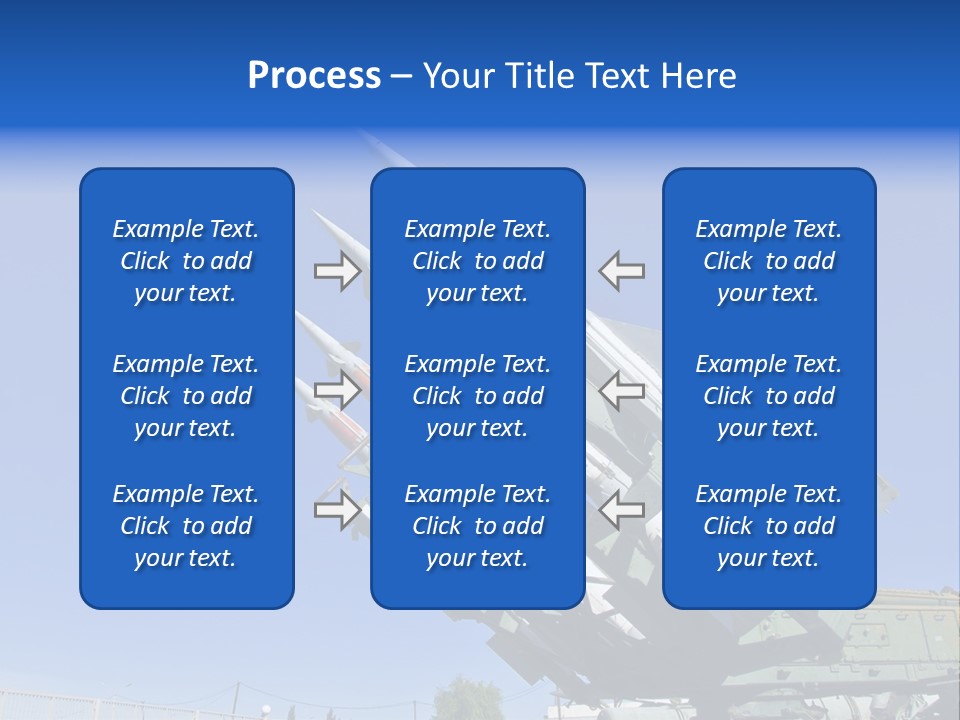 A Group Of Missiles On Display In Front Of A Blue Sky PowerPoint Template