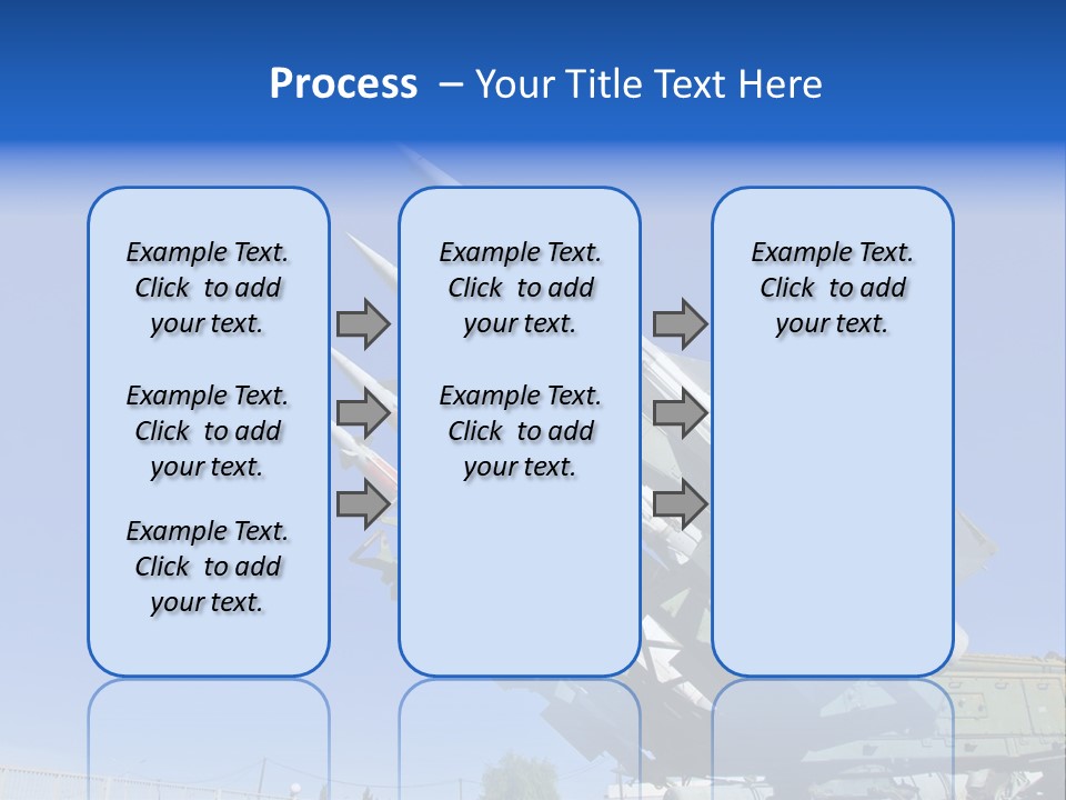 A Group Of Missiles On Display In Front Of A Blue Sky PowerPoint Template