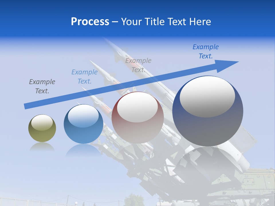 A Group Of Missiles On Display In Front Of A Blue Sky PowerPoint Template