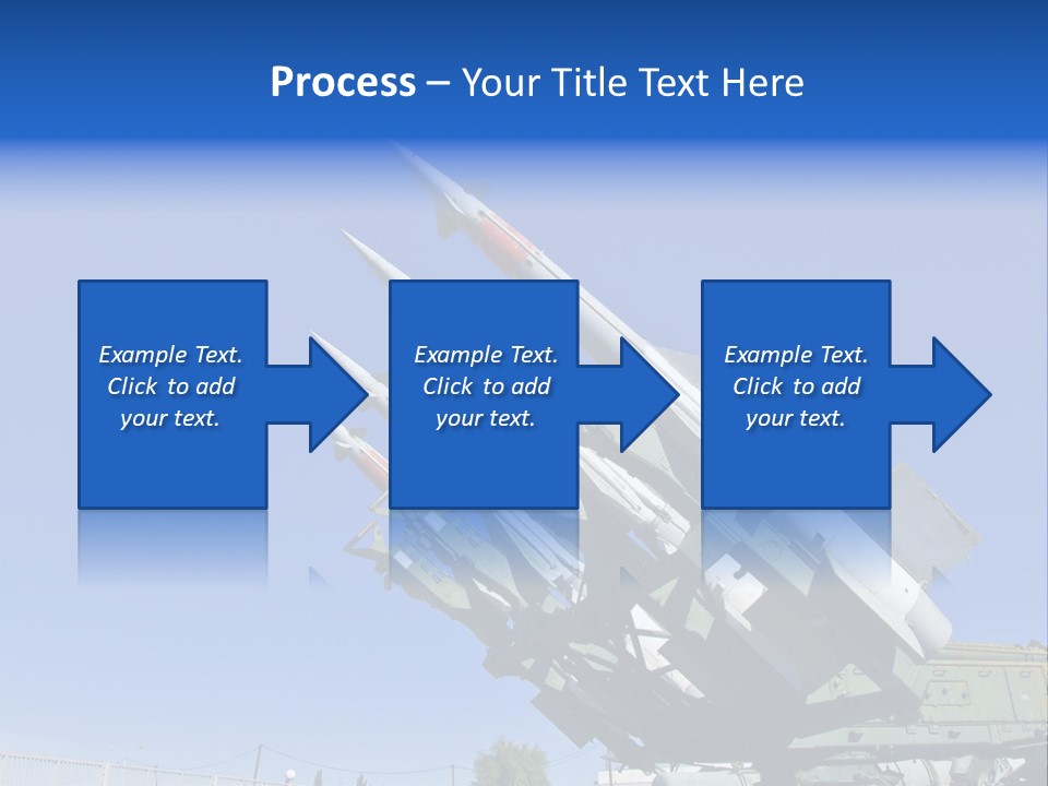 A Group Of Missiles On Display In Front Of A Blue Sky PowerPoint Template