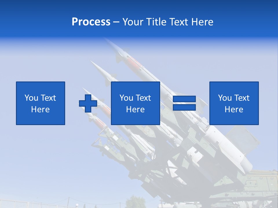A Group Of Missiles On Display In Front Of A Blue Sky PowerPoint Template