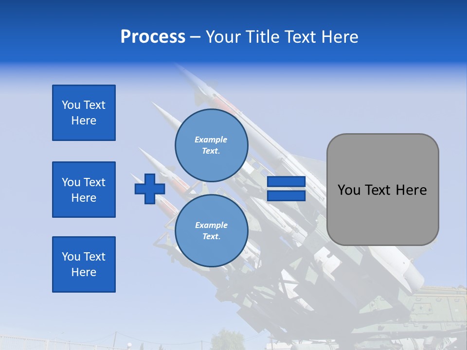 A Group Of Missiles On Display In Front Of A Blue Sky PowerPoint Template