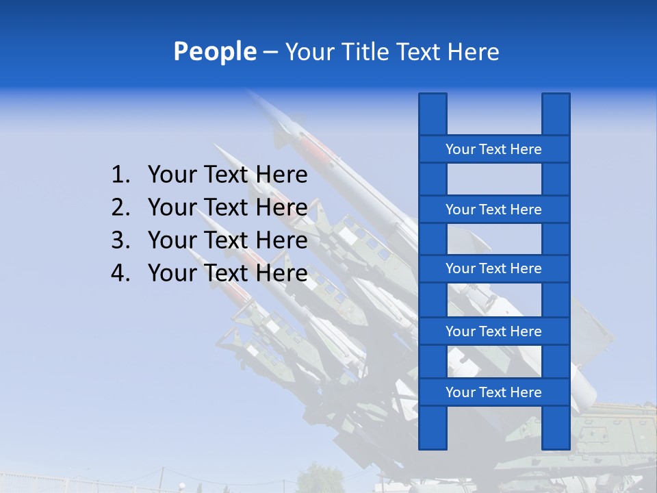 A Group Of Missiles On Display In Front Of A Blue Sky PowerPoint Template