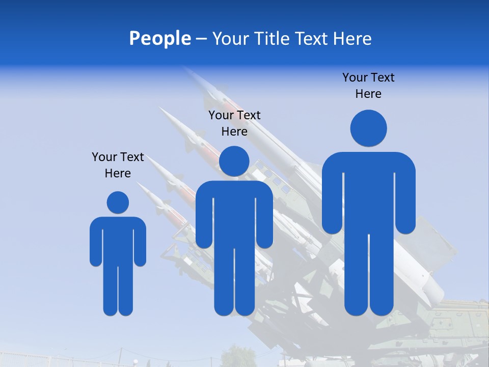 A Group Of Missiles On Display In Front Of A Blue Sky PowerPoint Template