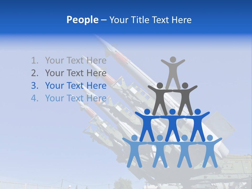 A Group Of Missiles On Display In Front Of A Blue Sky PowerPoint Template