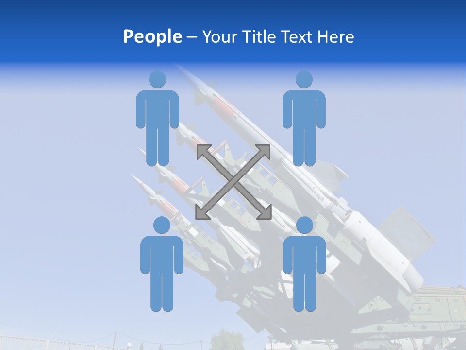 A Group Of Missiles On Display In Front Of A Blue Sky PowerPoint Template