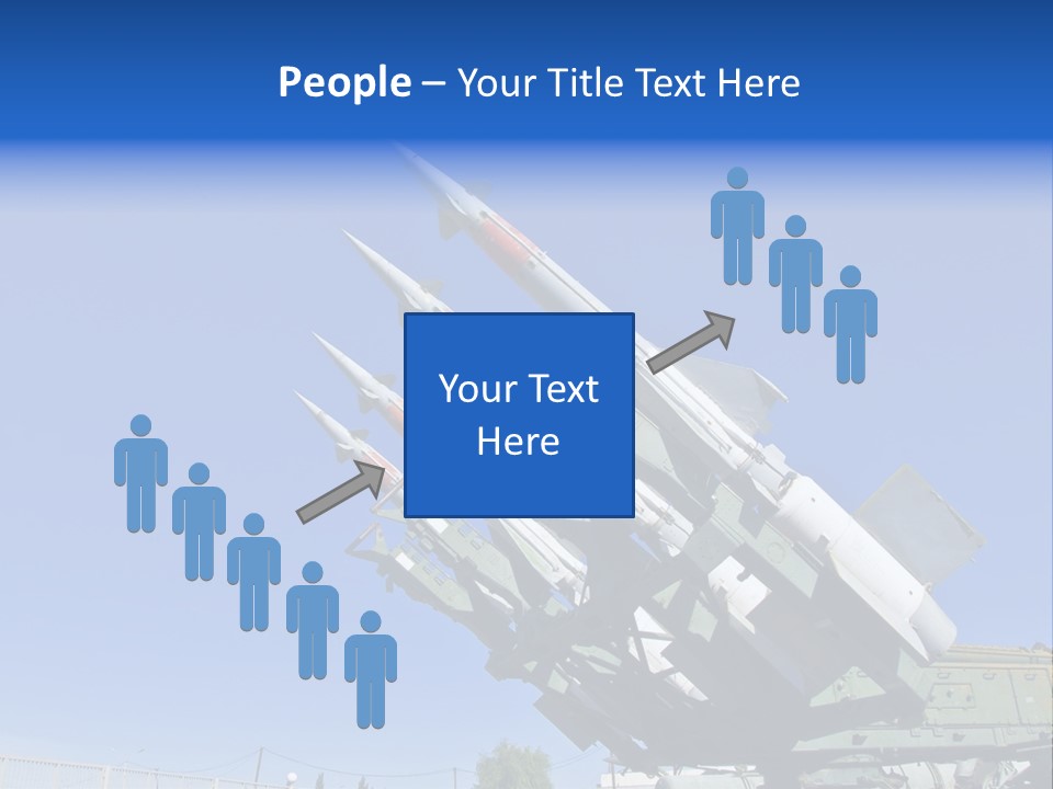A Group Of Missiles On Display In Front Of A Blue Sky PowerPoint Template