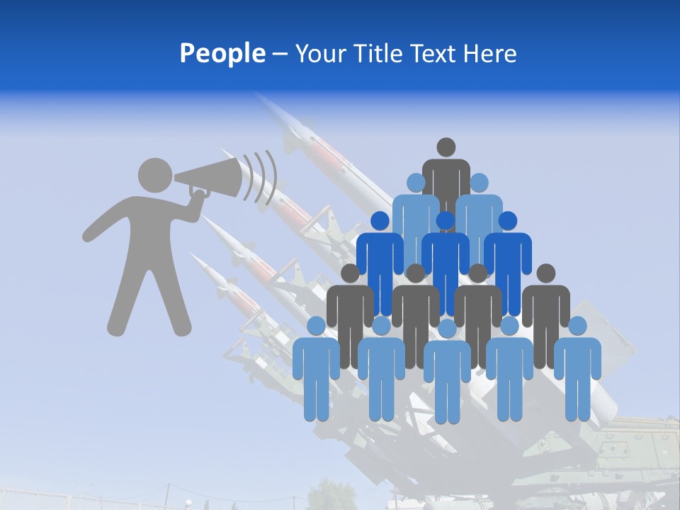 A Group Of Missiles On Display In Front Of A Blue Sky PowerPoint Template