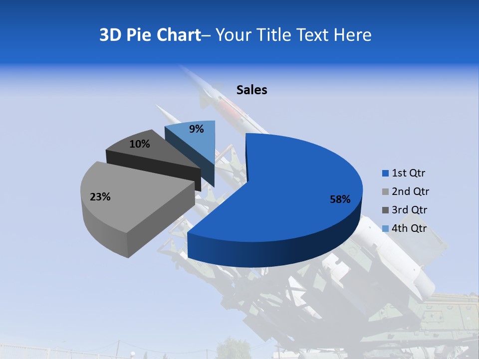 A Group Of Missiles On Display In Front Of A Blue Sky PowerPoint Template