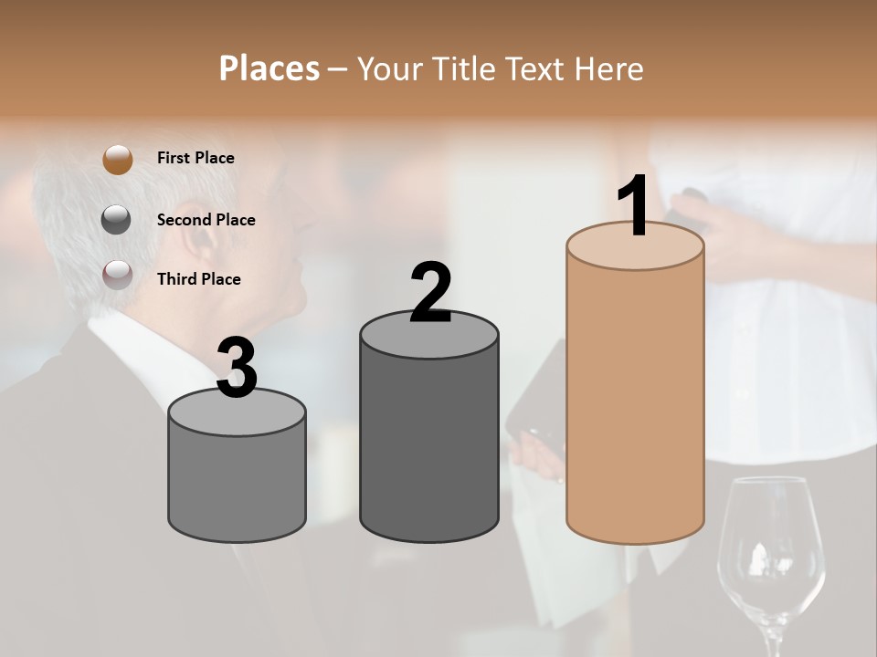 A Man In A Suit Holding A Bottle Of Wine PowerPoint Template