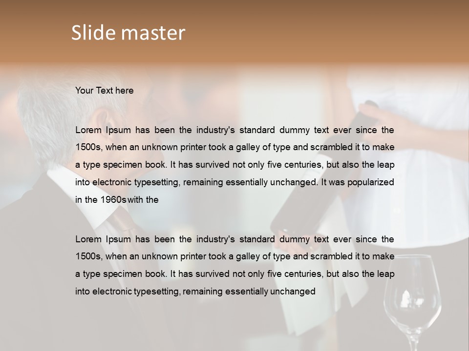 A Man In A Suit Holding A Bottle Of Wine PowerPoint Template