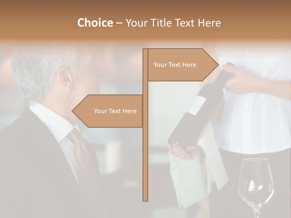 A Man In A Suit Holding A Bottle Of Wine PowerPoint Template