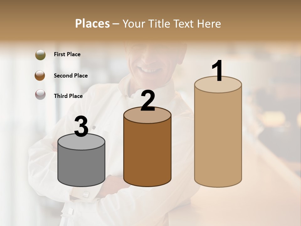 A Chef Standing In Front Of A Counter With His Arms Crossed PowerPoint Template