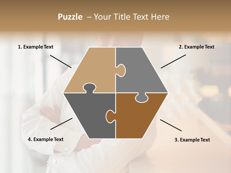 A Chef Standing In Front Of A Counter With His Arms Crossed PowerPoint Template