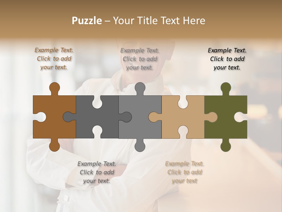 A Chef Standing In Front Of A Counter With His Arms Crossed PowerPoint Template