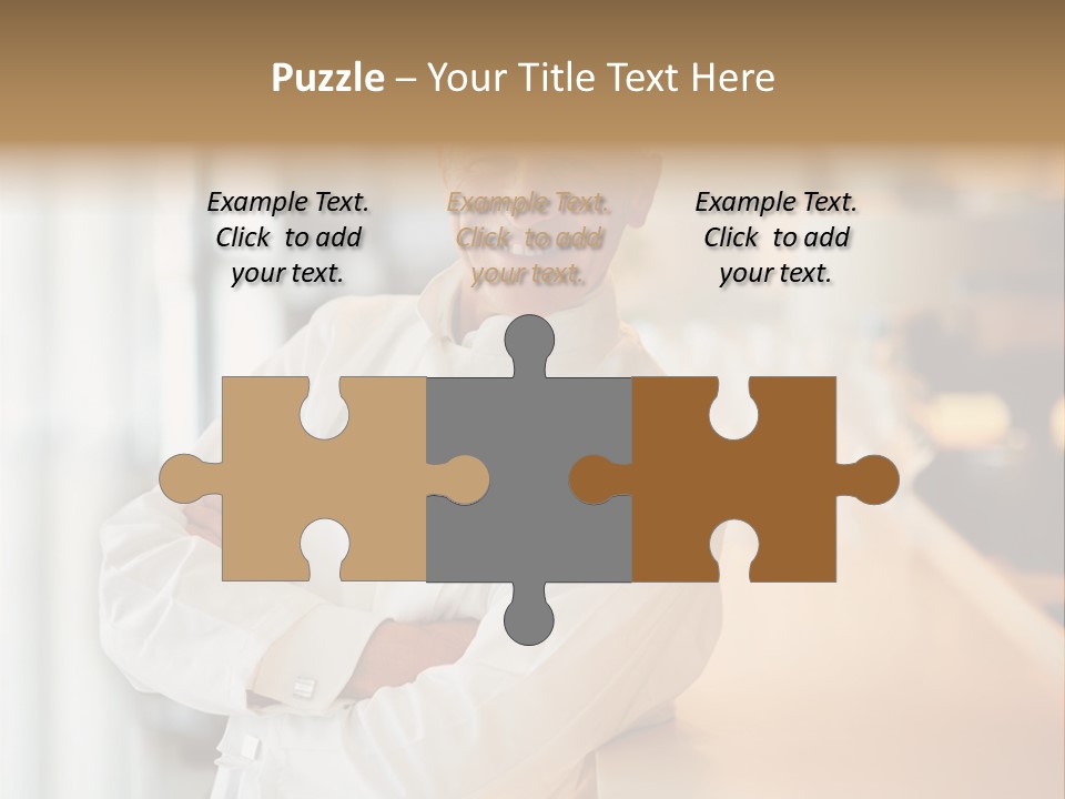 A Chef Standing In Front Of A Counter With His Arms Crossed PowerPoint Template