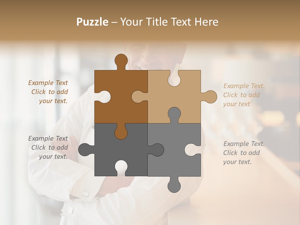 A Chef Standing In Front Of A Counter With His Arms Crossed PowerPoint Template