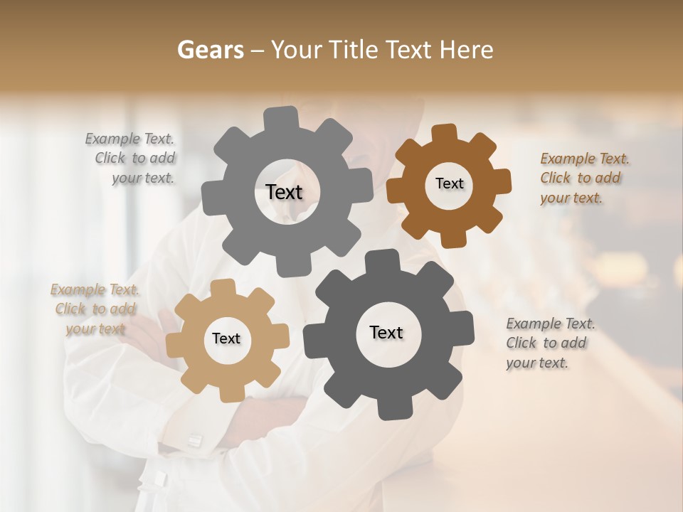 A Chef Standing In Front Of A Counter With His Arms Crossed PowerPoint Template