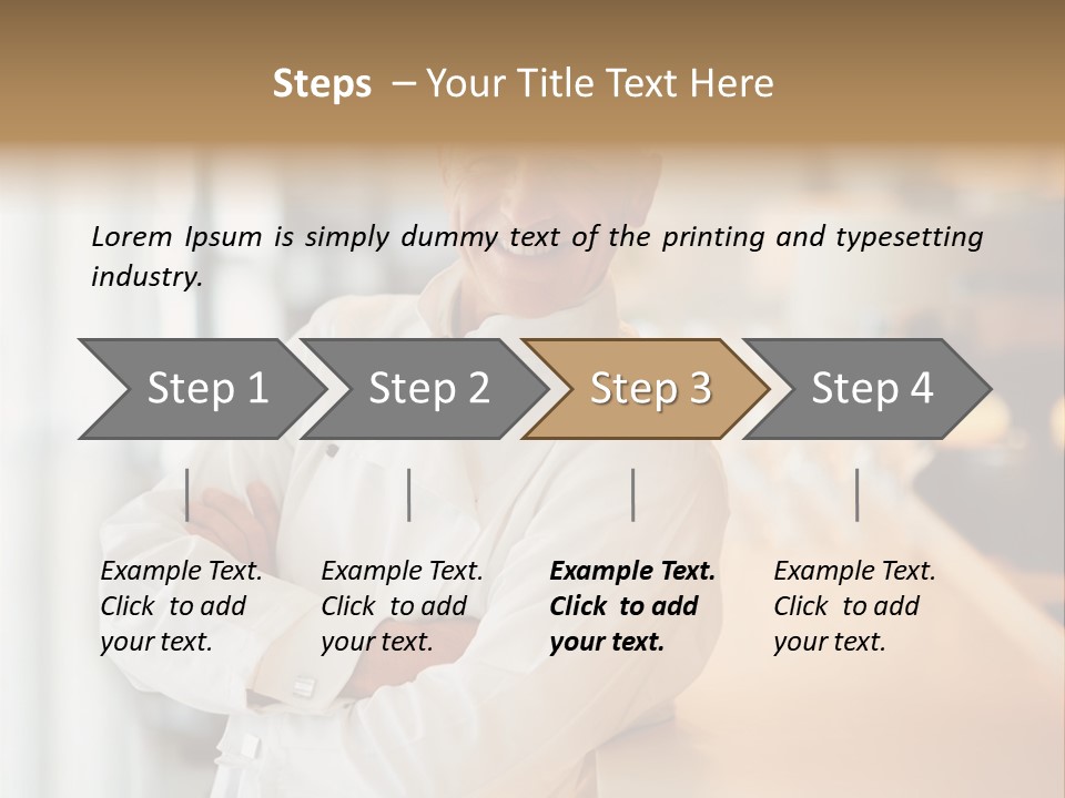 A Chef Standing In Front Of A Counter With His Arms Crossed PowerPoint Template