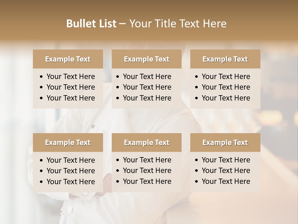 A Chef Standing In Front Of A Counter With His Arms Crossed PowerPoint Template