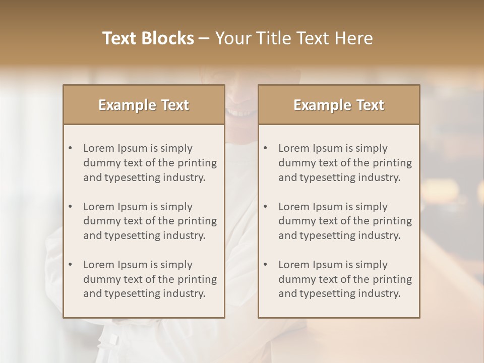 A Chef Standing In Front Of A Counter With His Arms Crossed PowerPoint Template