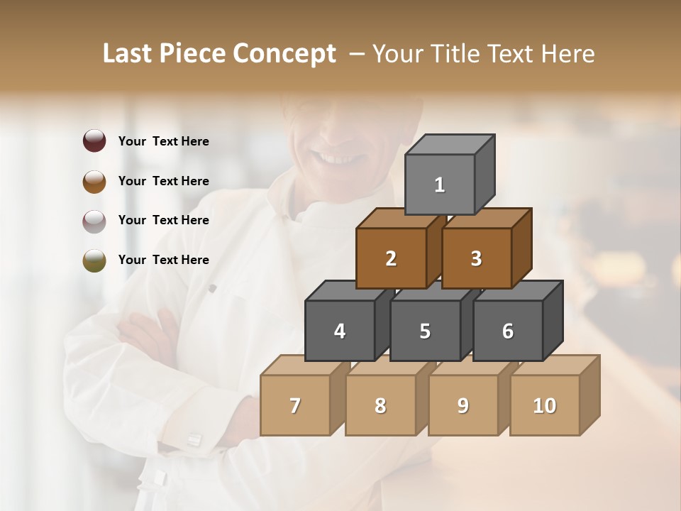 A Chef Standing In Front Of A Counter With His Arms Crossed PowerPoint Template