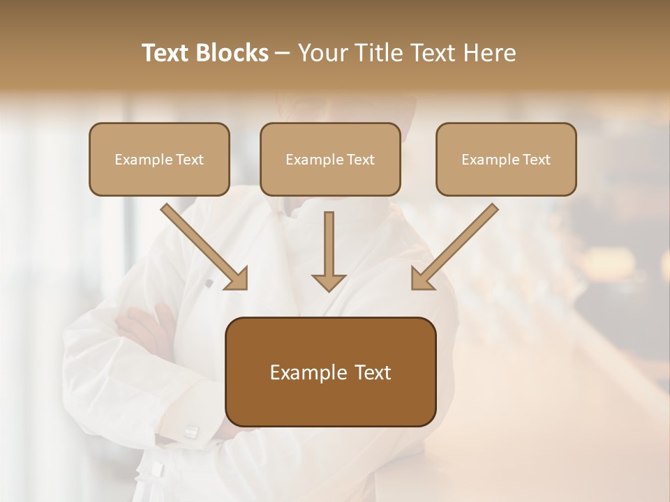 A Chef Standing In Front Of A Counter With His Arms Crossed PowerPoint Template