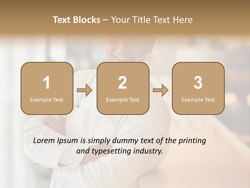 A Chef Standing In Front Of A Counter With His Arms Crossed PowerPoint Template
