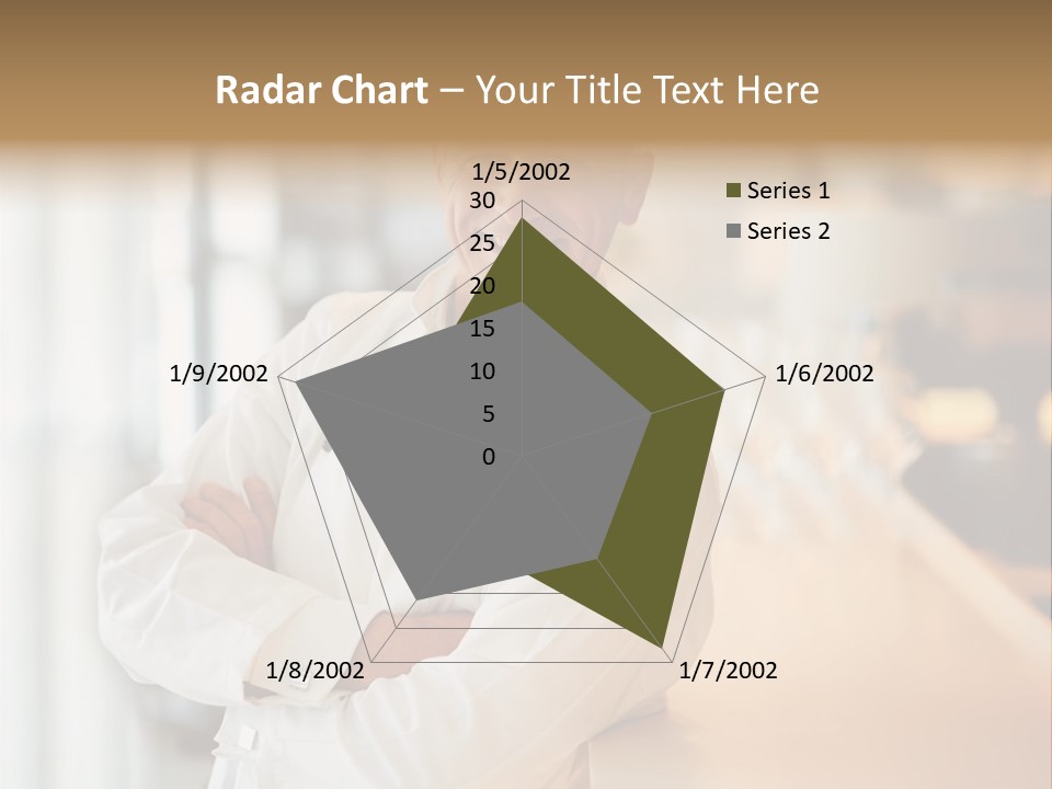 A Chef Standing In Front Of A Counter With His Arms Crossed PowerPoint Template