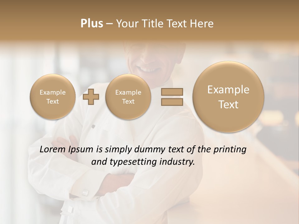 A Chef Standing In Front Of A Counter With His Arms Crossed PowerPoint Template