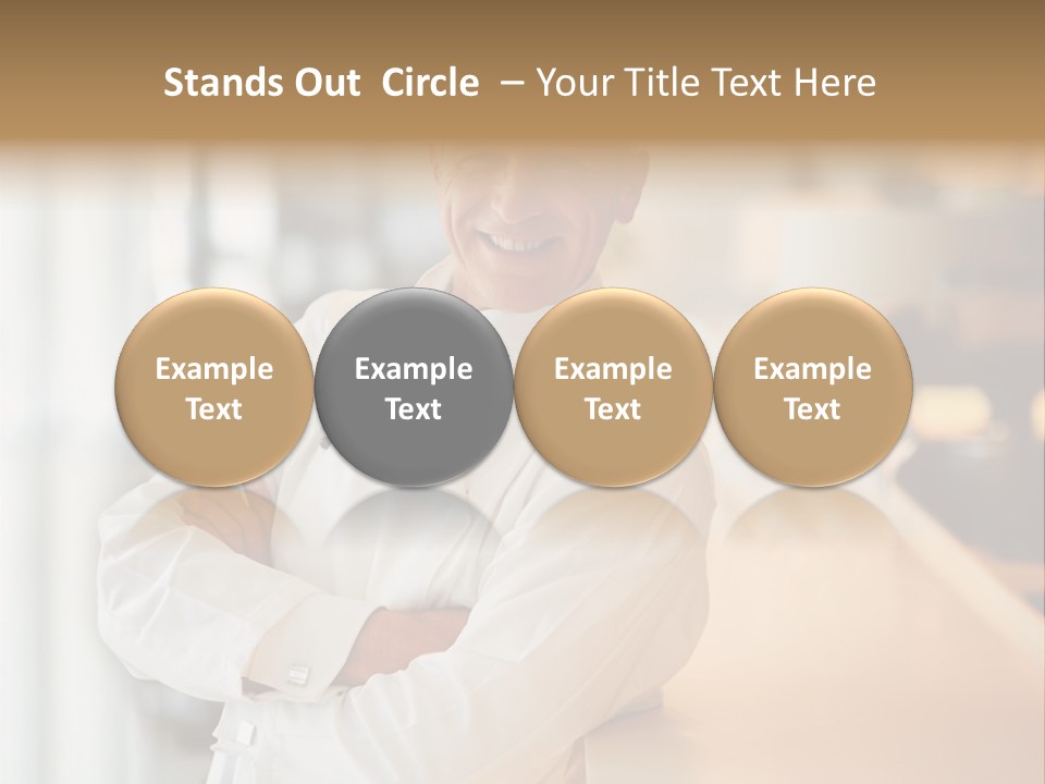 A Chef Standing In Front Of A Counter With His Arms Crossed PowerPoint Template