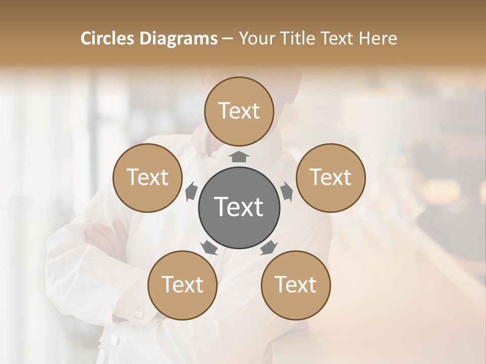 A Chef Standing In Front Of A Counter With His Arms Crossed PowerPoint Template