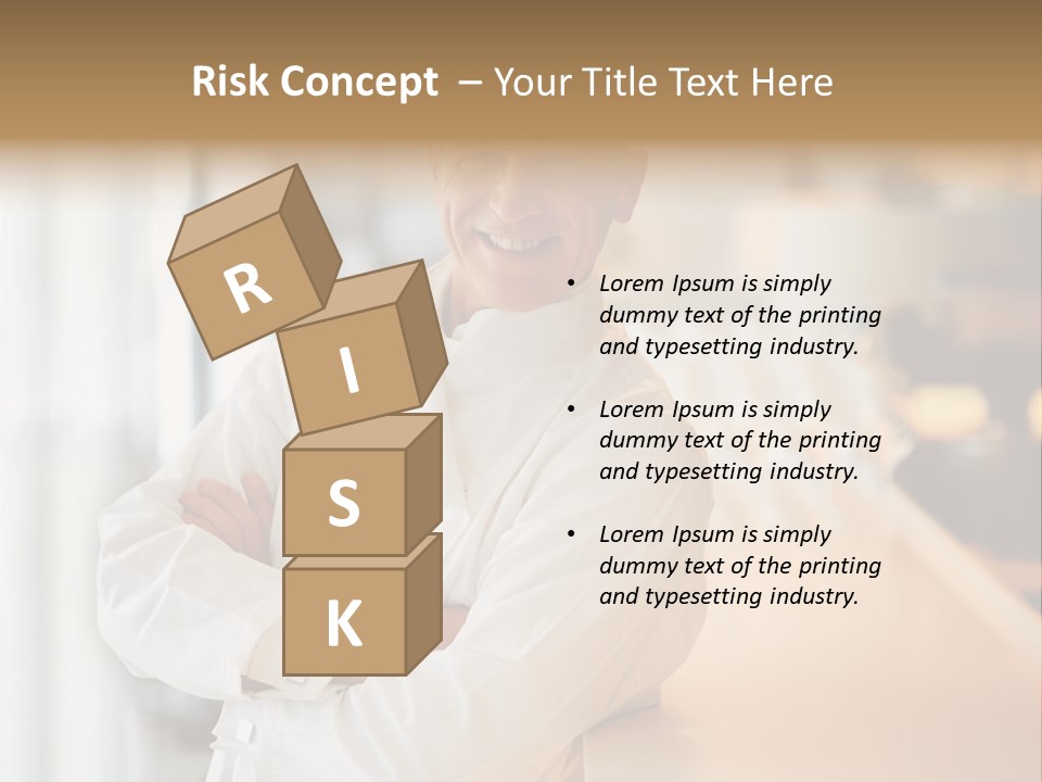 A Chef Standing In Front Of A Counter With His Arms Crossed PowerPoint Template