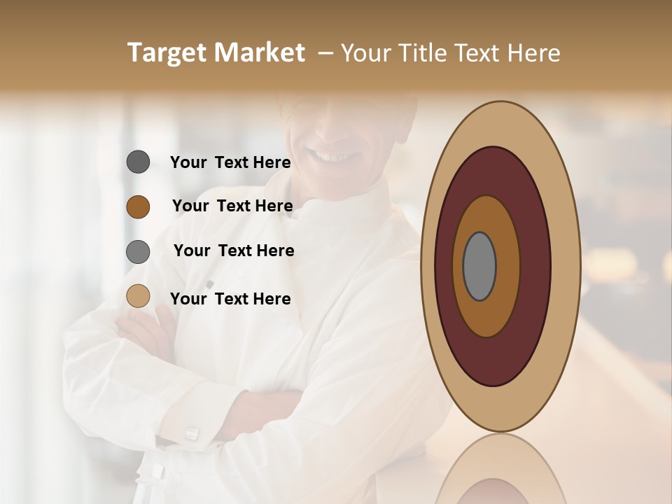 A Chef Standing In Front Of A Counter With His Arms Crossed PowerPoint Template